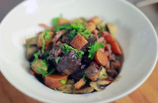 Boeuf bourguignon, pâtes fraiches