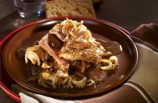 Fricassée de veau au pain d'épices et à la bière rousse