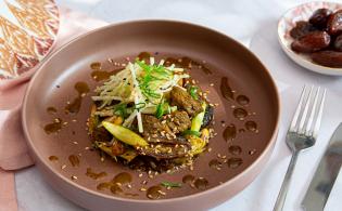 Émincé de bœuf façon tajine, fruits secs et pomme verte