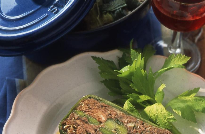 Terrine de paleron de boeuf compoté aux poireaux