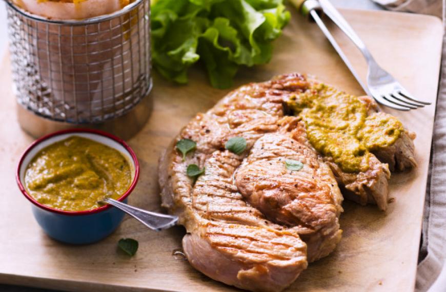 Grillade de veau et sa sauce chimichurri