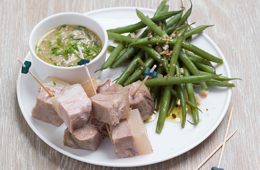 Recette De Bouchees De Tete De Veau Et Salade De Haricots Verts