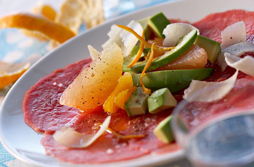 Recette de Carpaccio de boeuf parfumé à la mandarine