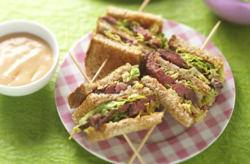 Recette de Club sandwichs au bœuf