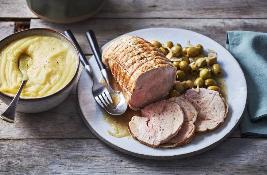 Rôti de veau en cocotte aux olives