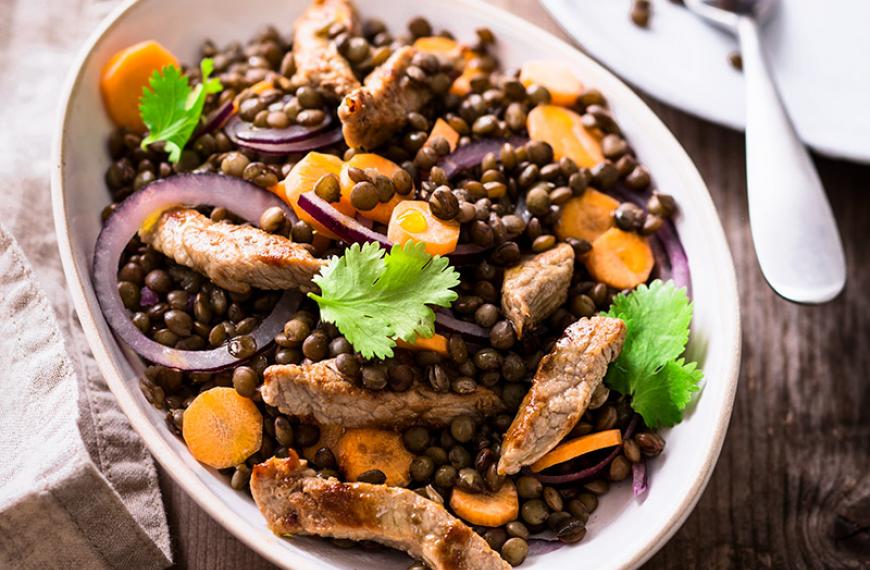 Salade de veau aux lentilles