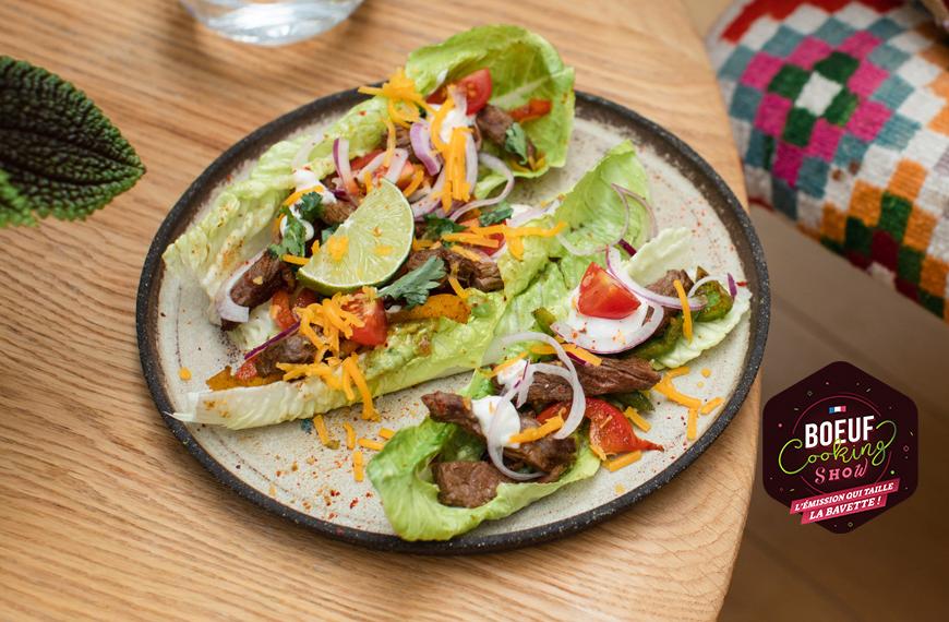 Tacos maison : galettes de maïs, guacamole et boeuf aux oignons