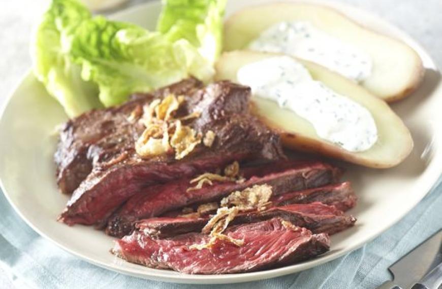 Bavette poêlée, sauce Chavignol