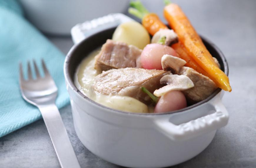 Blanquette de veau en noir et blanc