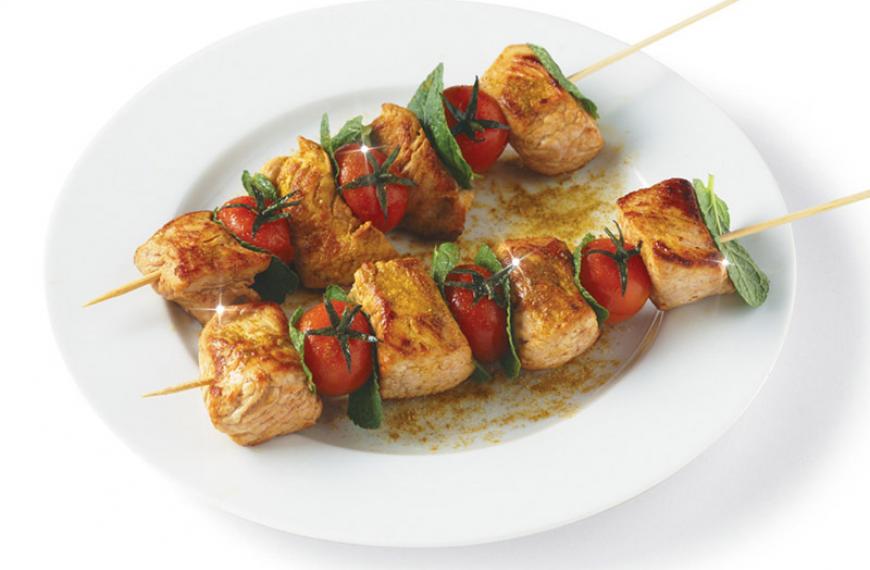 Brochettes de veau au curry