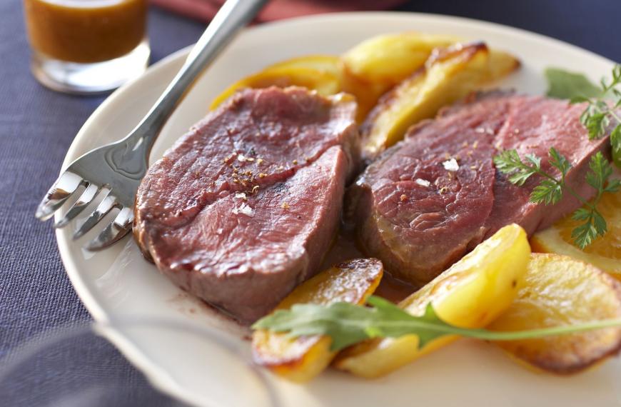 Rôti de viande chevaline à l'orange et au gingembre