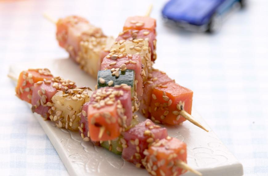 Cubes de viande en brochette