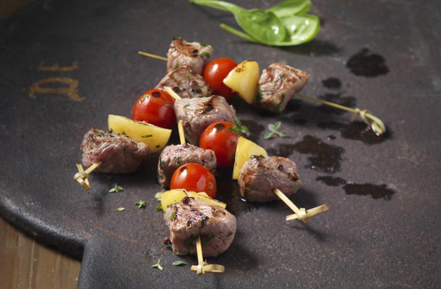 Mini-brochettes de bœuf aux tomates et citrons confits