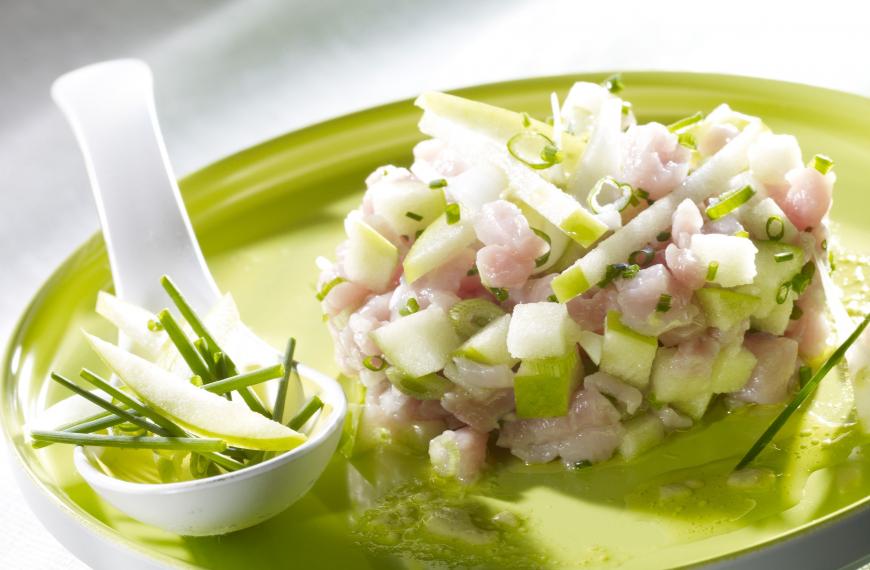 Tartare de veau aux pommes vertes