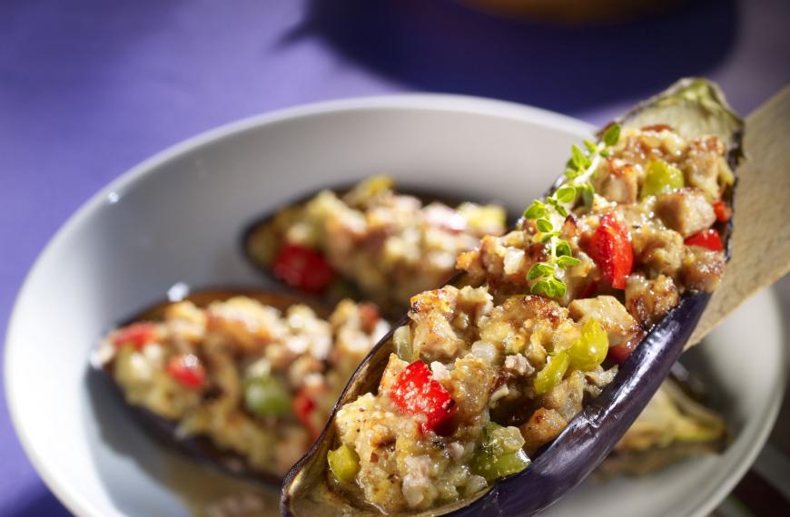 Aubergines farcies à l'agneau