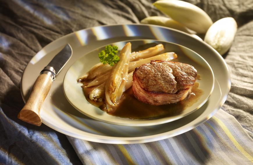 Grenadins de veau aux endives caramélisées