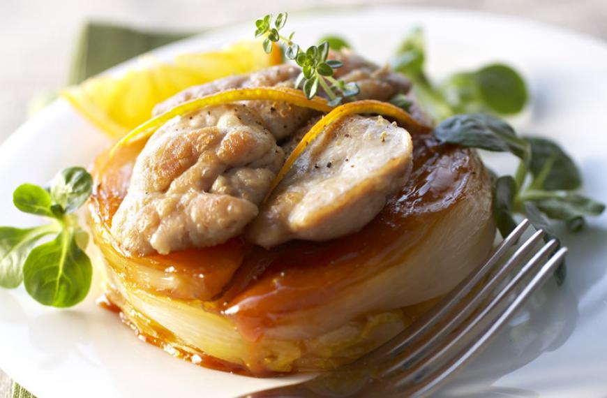 Ris d'agneau sur tatin d'endives à l'orange