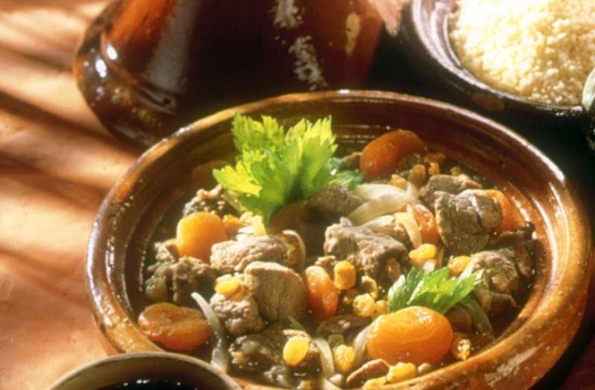 Tajine d'agneau aux raisins et au miel