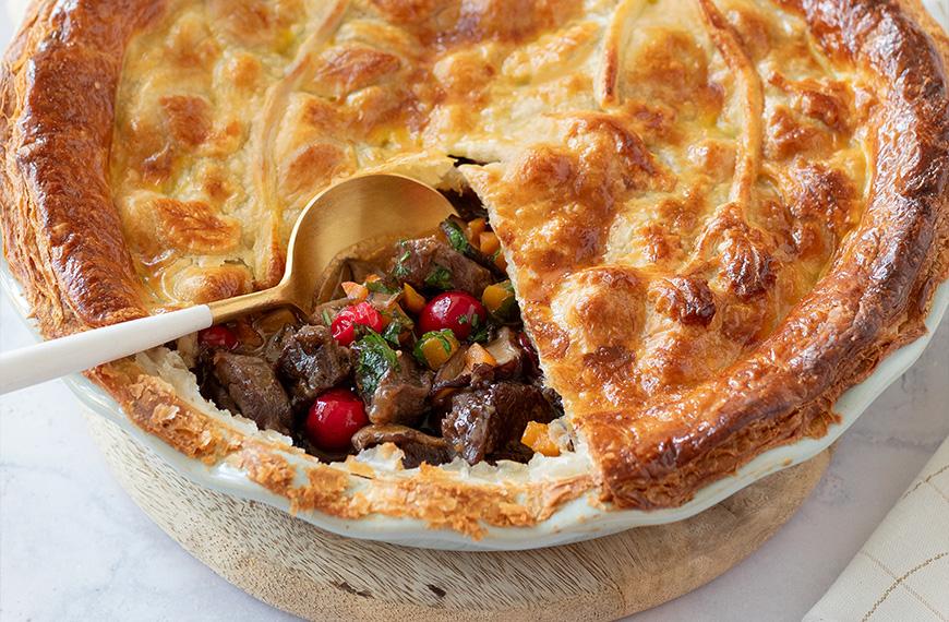 Tourte de bœuf aux canneberges