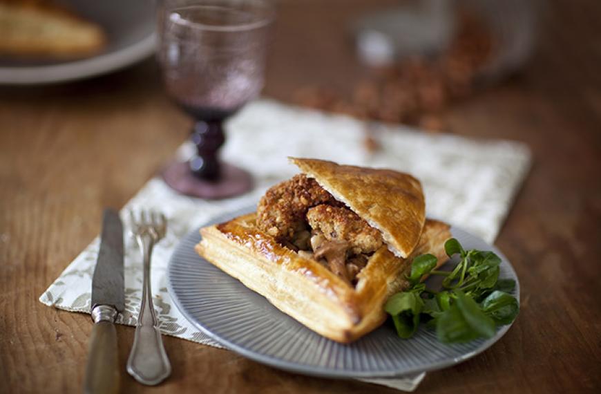 Recette de Vol au vent de ris de veau pané aux noisettes et girolles